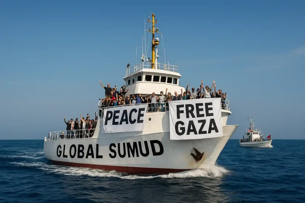 Israeli navy intercepts Global Sumud Flotilla ships in Mediterranean