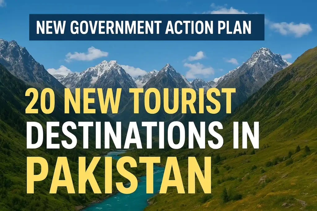 “Pakistan tourism 2025 government action plan – 20 new tourist destinations development map and travel goals.